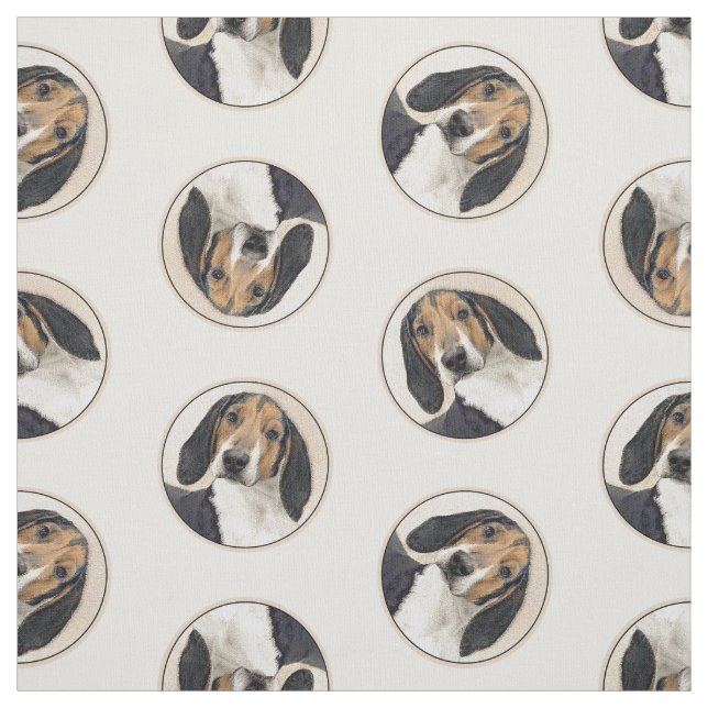 Treeing Walker Coonhound Painting Original Dog Art Fabric (Swatch)