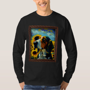 Treeing Walker Coonhound Painting Sunflower Flower T-Shirt