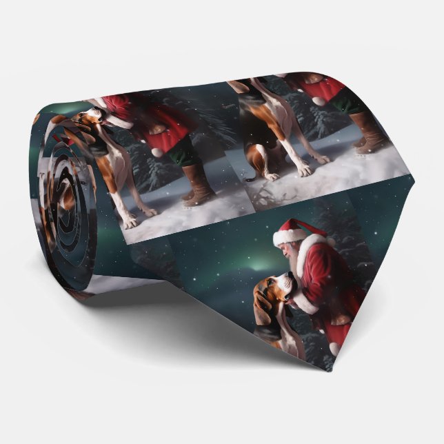 Treeing Walker Coonhound Santa Claus Christmas Tie (Rolled)