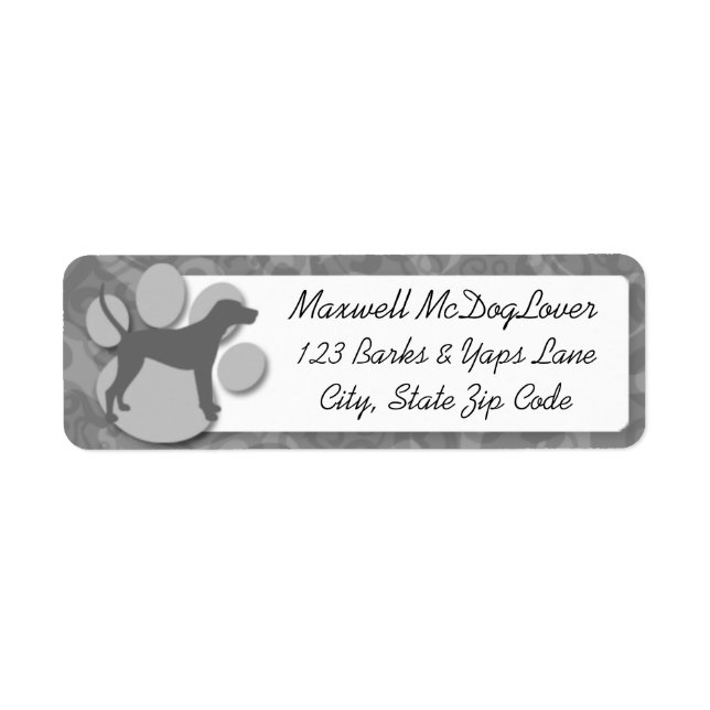 Treeing Walker Coonhound Silhouette Return Address Label (Front)