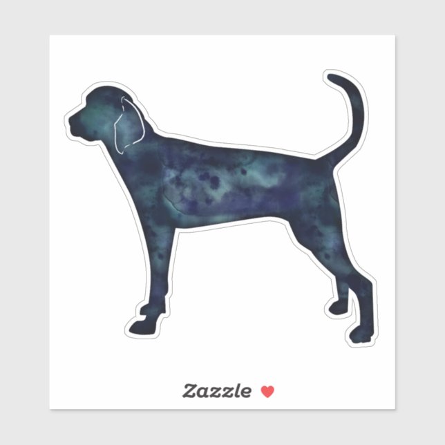 Treeing Walker Coonhound Watercolor Silhouette (Sheet)