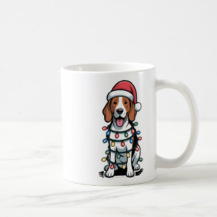 Treeing Walker Coonhound Wrapped In Christmas Ligh Coffee Mug