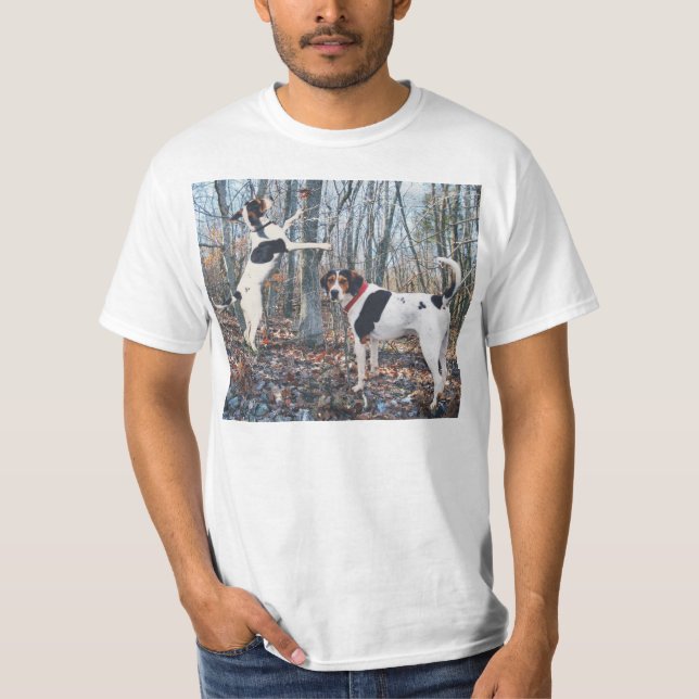 Treeing Walker Coonhounds in Woods T Shirt (Front)