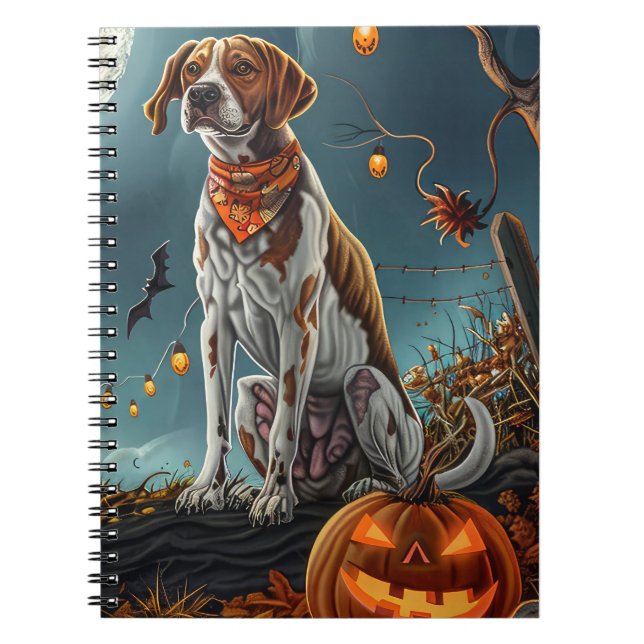 Treeing Walker Halloween Spooky Notebook (Front)