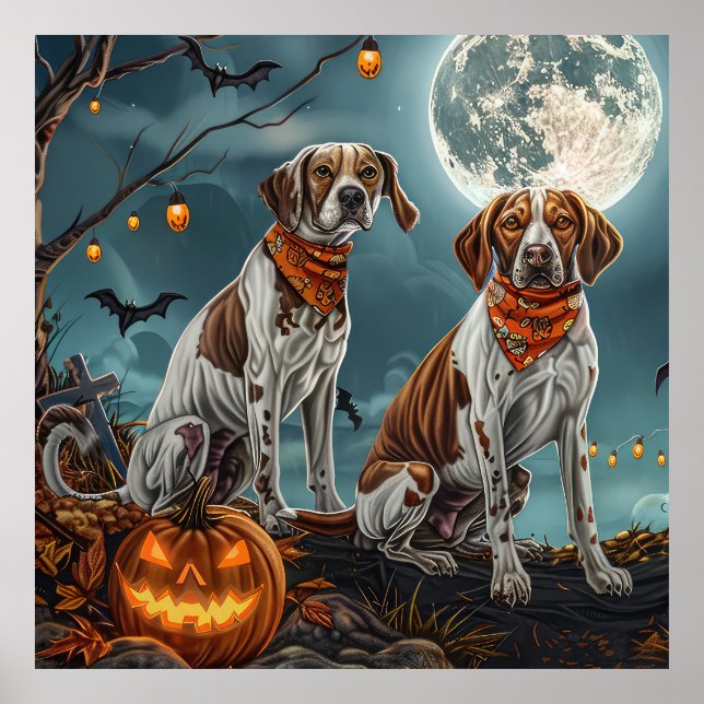 Treeing Walker Halloween Spooky Poster (Front)