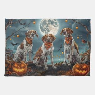 Treeing Walker Halloween Spooky Tea Towel