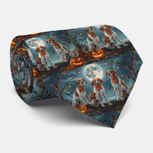 Treeing Walker Halloween Spooky Tie (Rolled)