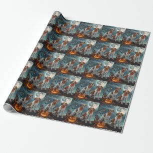 Treeing Walker Halloween Spooky Wrapping Paper