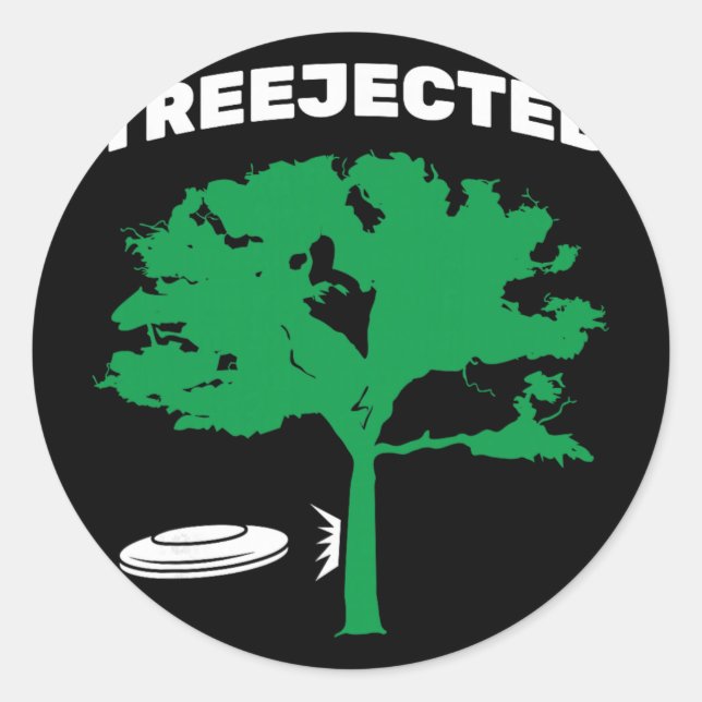 Treejected Disc Golf Fyling Disc  Classic Round Sticker (Front)