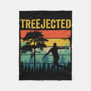 Treejected Funny Disc Golf Discs Hit Stupid Trees Fleece Blanket