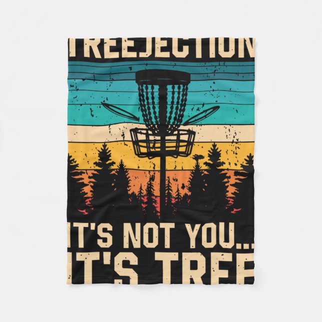 Treejection Disc Golf Player Funny Frisbee Golf Di Fleece Blanket (Front)