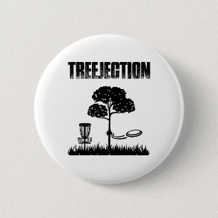 Treejection Funny Disc Golf Player Frisbee Golfer 6 Cm Round Badge