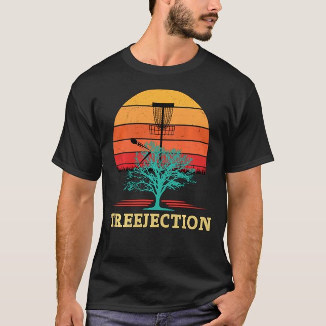 Treejection Funny Disc Golf Tree Player Sport Golf T-Shirt (Front)