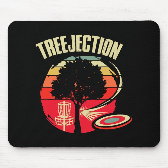 Treejection Stupid Tree Disc Golf Ultimate Frisbee Mouse Pad (Front)