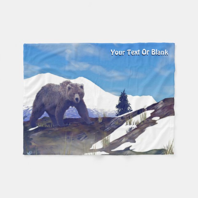 Treeline Grizzly Fleece Blanket (Front (Horizontal))