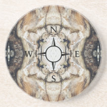 Treemo All Natural Wood Compass Pattern Coaster