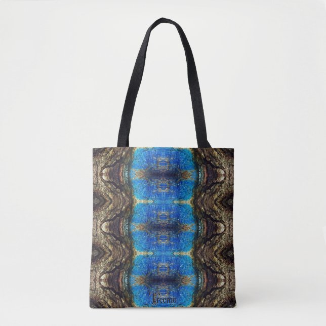 Treemo Blue Bark Colourful Camo Tote Bag (Front)