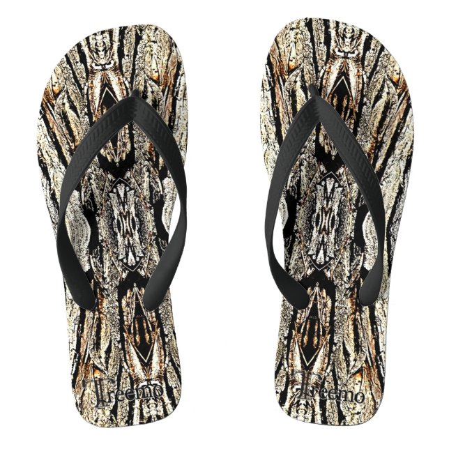 Treemo Gear Camo Wood Pattern Flip Flops (Footbed)