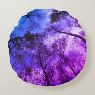 Trees Air  Brushed Polyester Round throw cushion