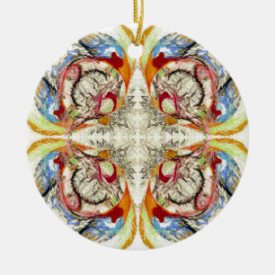 Trees and Birds fantasy Ceramic Ornament