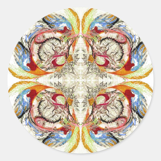 Trees and Birds fantasy Classic Round Sticker (Front)