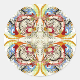 Trees and Birds fantasy Classic Round Sticker