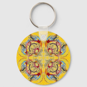 Trees and Birds fantasy Key Ring