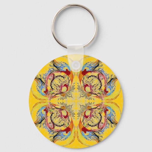Trees and Birds fantasy Key Ring (Front)