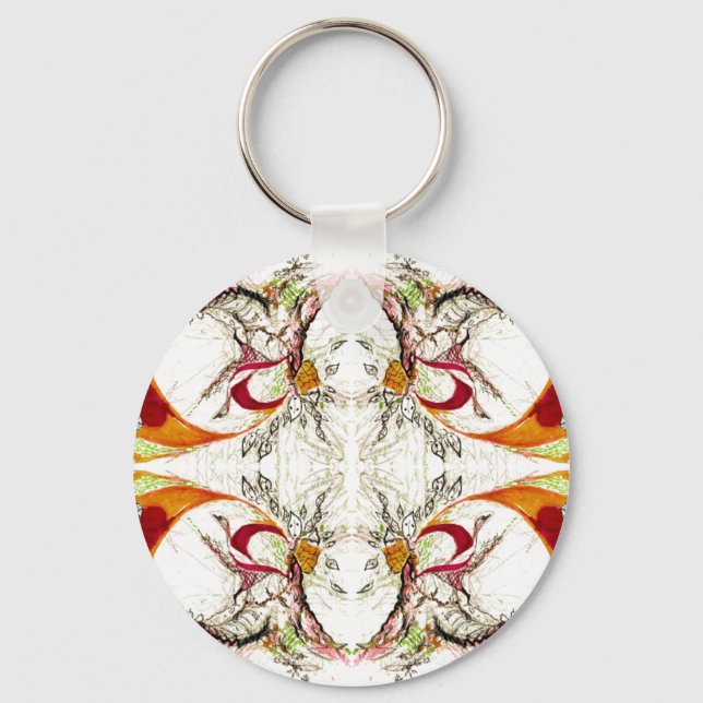 Trees and Birds fantasy Key Ring (Front)