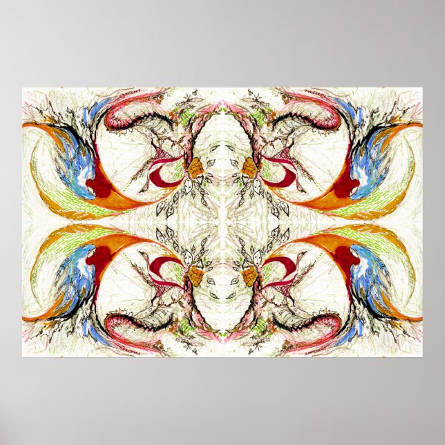 Trees and Birds fantasy Poster (Front)