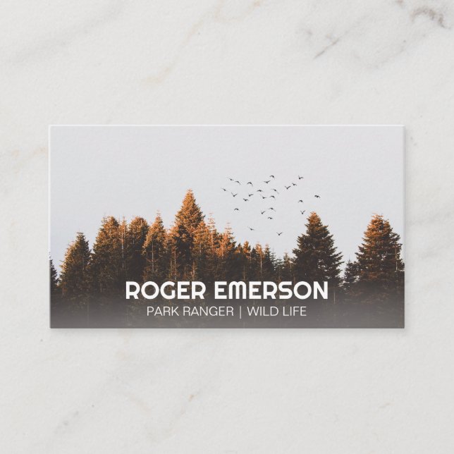 Trees and Birds | Outdoors Business Card (Front)