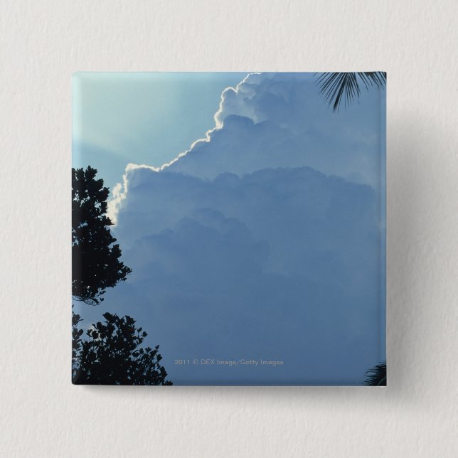 Trees and clouds 15 cm square badge (Front)
