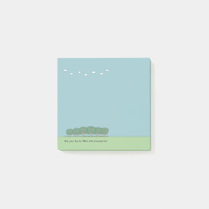 Trees and Clouds In A Funny Landscape 3 x 3 Post-it Notes