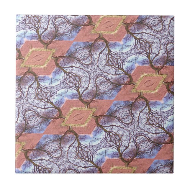 TREES AND FIELDS PATTERN   CERAMIC TILE (Front)