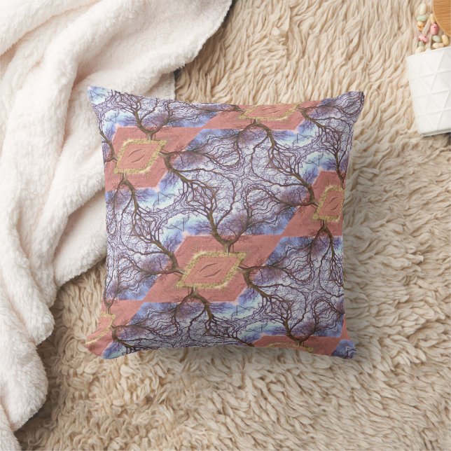 TREES AND FIELDS PATTERN   CUSHION (Blanket)