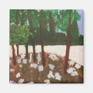 Trees and flowers painting magnet