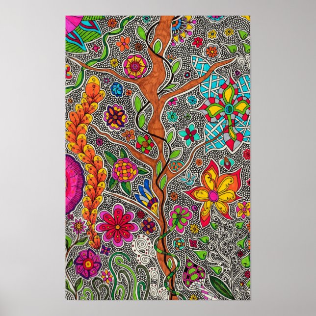 Trees and Flowers Poster (Front)