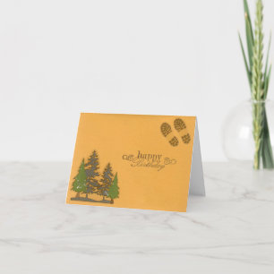 Trees and Foot Prints Birthday Card