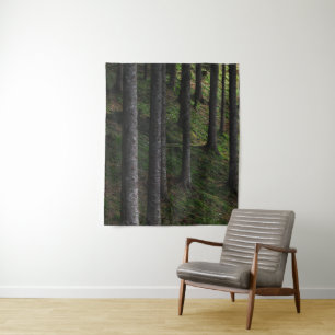 Trees and green moss tapestry
