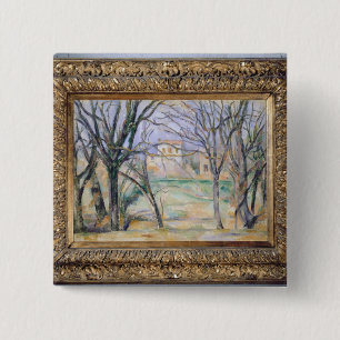 Trees and houses, 1885-86 15 cm square badge