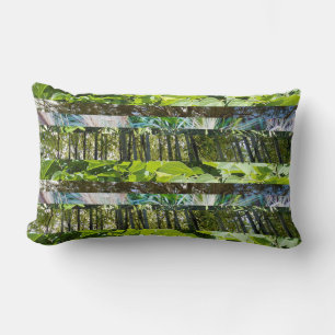 Trees And Leaves Geometrical Design, Lumbar Cushion