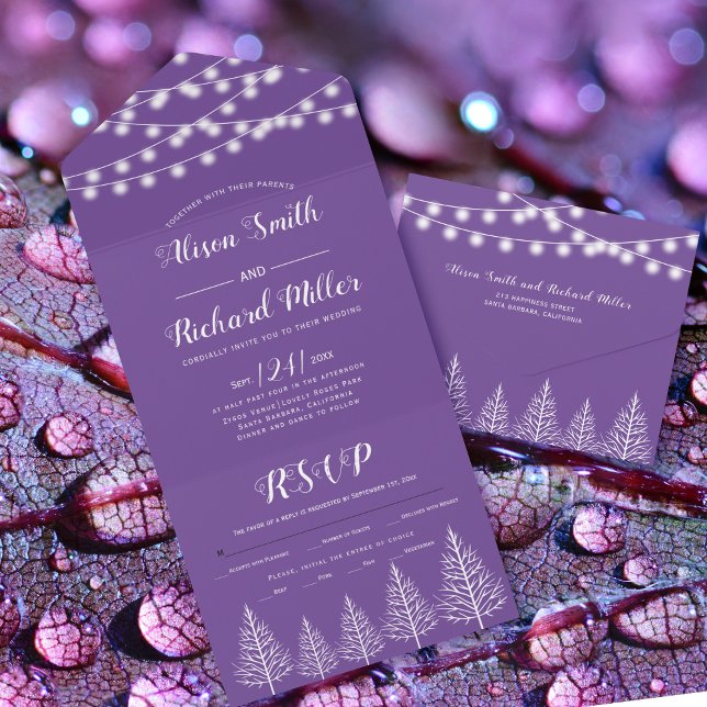 Trees and lights winter wedding all in one invitation (Creator Uploaded)