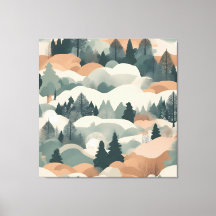 Trees and Mountains Boho Abstract Design