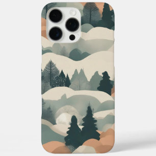 Trees and Mountains Boho Abstract Design iPhone 16 Pro Max Case