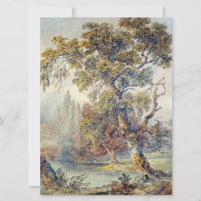 Trees and Pond (by John Ruskin) Card (Front)