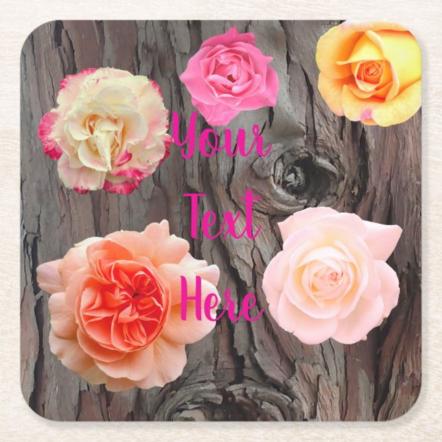 Trees and Roses Paper Coaster (Front)