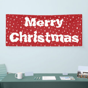 Trees and Snowflakes Christmas Banner