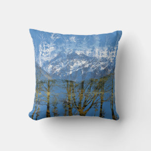 Tree's and Snowy Mountains Cushion