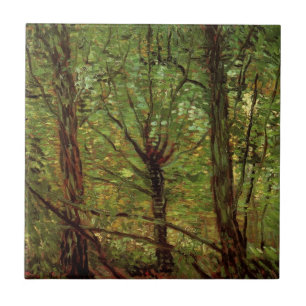 Trees and Undergrowth by Vincent van Gogh Ceramic Tile