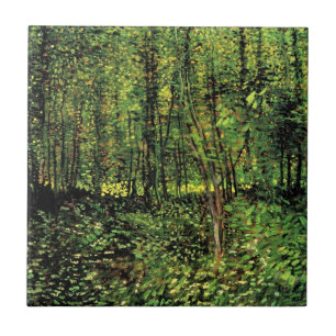 Trees and Undergrowth by Vincent van Gogh Ceramic Tile